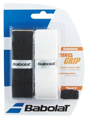Image de Lot de 2 grips pour raquettes de badminton, blanc/noir