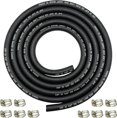 Imagen del producto de Manguera de combustible de caucho NBR, 2,4 metros de longitud, 9,5 mm de diámetro interior, para automóviles y embarcaciones