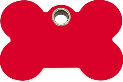 Produktbild von RedDingo Kunststoff Hundemarke mit individueller Gravur Knochen rot, Größe: M