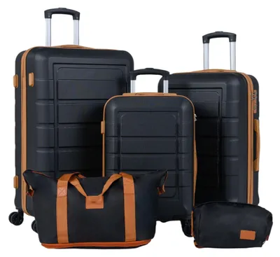 Produktbild von 5-teiliges Gepäckset, TSA-Schloss, Spinner-Rollen, Schwarz