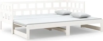 Obrázok produktu pre vidaXL Rozkladacia posteľ biela masívna borovica 2x(80x200) cm