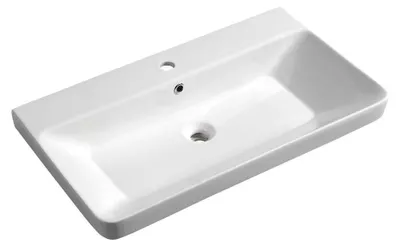 Image de Sapho Thalie - Lavabo 800x460 mm, avec trop-plein, trou pour robinet, blanc TH11080