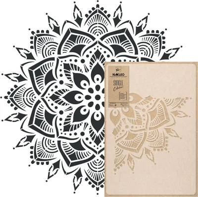 Produktbild von Mandala Große Malschablonen Durchmesser 103 cm, Blume Kreis Mandala Geometrisches Ornament, Wiederverwendbare Kunststoff Wandschablone DIY