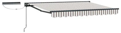 Obrázok produktu pre Elektrická, výsuvná markíza, svetlosivá a biela. Rozmery: 3,5 x 2 metre