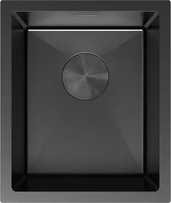 Produktbild von Mexen Trixo Spülbecken aus Stahl 1-Kammer 370 x 440 mm, schwarz - 6412371000-70