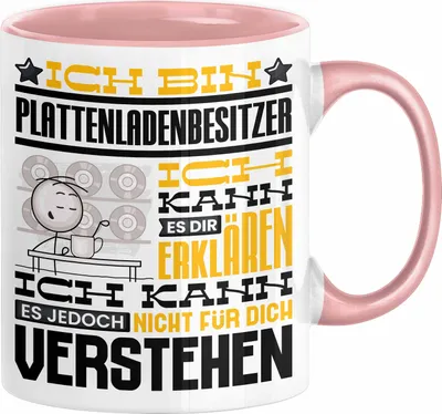 Produktbild von Plattenladenbesitzer Geschenk Tasse Lustige Geschenkdiee für einen Plattenladenbesitzer Geburtstag Ich Bin Plattenladenbesitzer Ich Kann Es Dir Erklären Aber Nicht Für Dich Verstehen (Rosa)