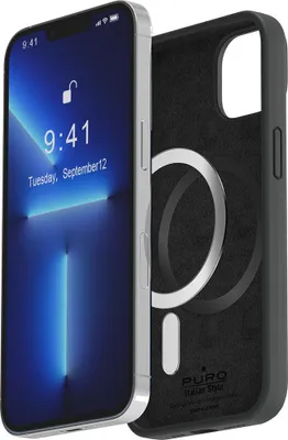 Obrázok produktu pre PURO, silikónové puzdro Apple iPhone 14 Plus kompatibilné s MagSafe, čierne