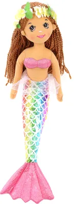 Produktbild von Softpuppe Meerjungfrau als Kuscheltier und Spielzeug mit Glitzerstoff  45cm