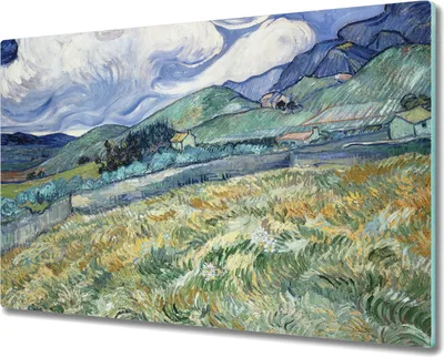 Produktbild von Coloray Küchenbrett Kochplattenabdeckung Hackbrett Schneidebrett Herdabdeckplatte 80x52 cm - Van Gogh Landschaft Berge