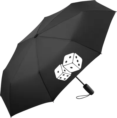 Produktbild von Huuraa Regenschirm Würfel Dice 98cm Schwarz Sturmfest Taschenschirm Geschenkidee