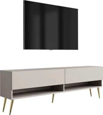 Obrázek produktu pro TV dolní skříňka 170 cm kašmír, zlaté šikmé nohy, 170 × 32 × 52 cm