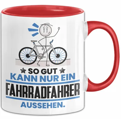 Produktbild von Fahrradfahrer Geschenk Tasse So Gut Kann Nur Ein Fahrradfahrer Aussehen Geschenkidee Kaffee-Becher (Rot)