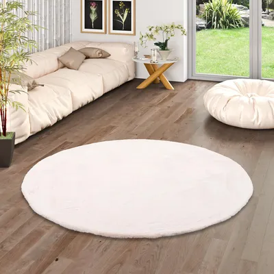 Produktbild von Luxus Super Soft Fellteppich Plush Creme Rund, Größe:120 cm Rund
