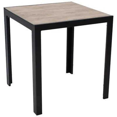 Produktbild von DEGAMO Gartentisch Bistrotisch ROMA 70x70cm, Alu anthrazit + Glas Keramikoptik
