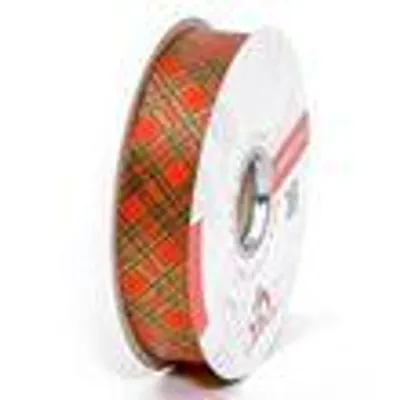 Produktbild von Geschenkband Ringelband Schottenkaro 19mm, 50 Meter
