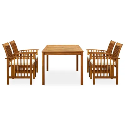 Image de vidaXL Ensemble de jardin 5 pièces avec coussins Bois massif Acacia