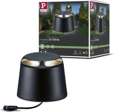 Produktbild von Paulmann Plug & Shine LED Bodenaufbauleuchte Warmweiß Einzelspot Zweifacher Lichtaustritt, 180°