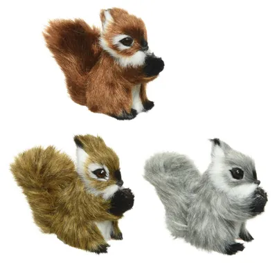 Produktbild von Dekofigur Eichhörnchen polyester grau/braun/beige L.7.5cm H.8cm