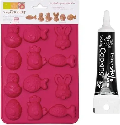 Immagine prodotto di Stampo per cioccolato pasquale + penna nera per glassa