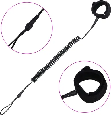 Immagine prodotto di vidaXL SUP safety line nero 10 pollici/25,4 cm