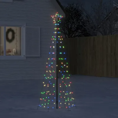 Image de vidaXL Sapin de Noël à LED avec piquet de terre 220 LED multicolore 180 cm