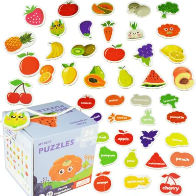 Produktbild von Buntes Obst- und Gemüsepuzzle für Kinder