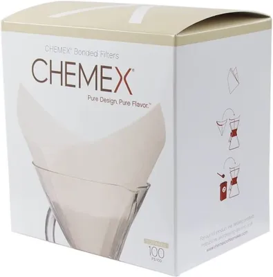 Zdjęcie produktu dla Filtry papierowe Chemex FS-100, kwadratowe filtry do karafek na 6, 8 i 10 filiżanek, 100 sztuk