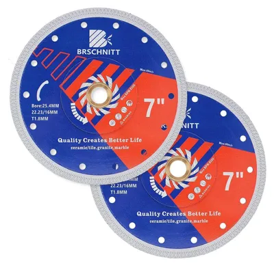 Zdjęcie produktu dla Diamentowa tarcza tnąca o średnicy 175 mm, 2 sztuki, do cięcia płytek, granitu i muru
