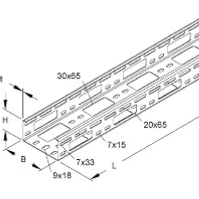 Produktbild von Verteilerwanne Sendzimir verzinkt - Kabeldose 50x100mm