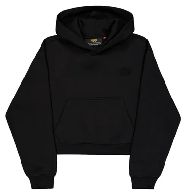 Productafbeelding van Alpha Industries dameshoodie met wereldlogo versierd met strasssteentjes, zwart, maat L