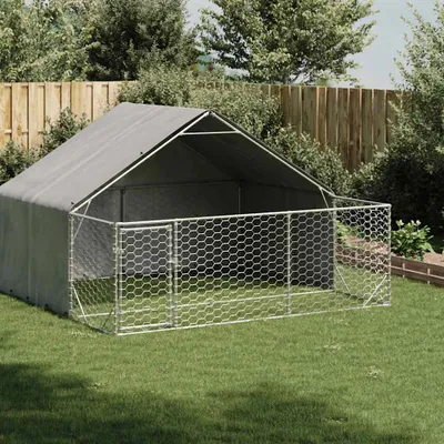 Produktbild von "2026 Promotion" Outdoor-Hundezwinger mit Auslauf 3x3x1,9 m Verzinkter Stahl - Hunde-Transportboxen CC18558