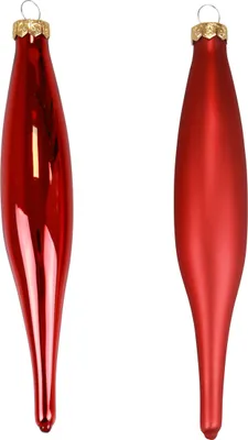 Produktbild von Weihnachtszapfen Glas Rot 15cm Christbaum Schmuck 6er Set
