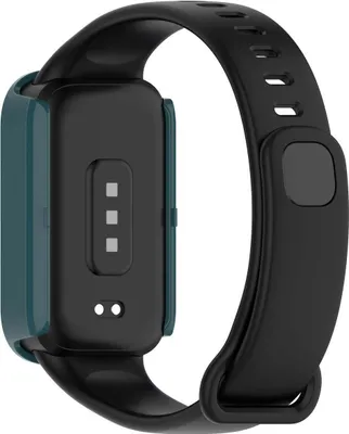 Produktbild von Bizon Case+Glass Uhrengehäuse für Xiaomi Smart Band 9 Active / Redmi Band 3, Grün