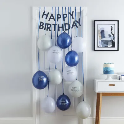 Produktbild von Blaue Happy Birthday Ballongirlande 13-teilig