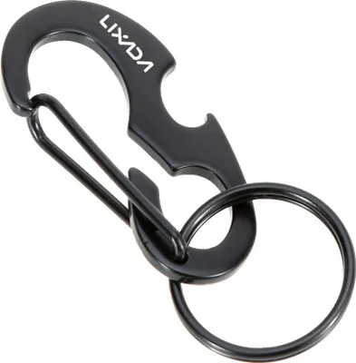 Obrázek produktu pro Lixada D-spona s nastavitelným klipem, karabina pro outdoorové kempování, multifunkční kapesní nástroj, otvírák na láhve, přívěsek na klíče