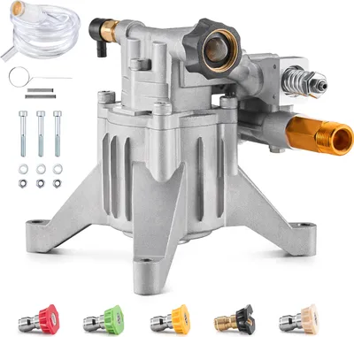 Immagine prodotto di Pompa per idropulitrice VEVOR, albero da 7/8 di pollice verticale, 3300 PSI, 3,0 GPM, kit con 5 ugelli, ferramenta e sifone, fino a 150 ore di funzionamento