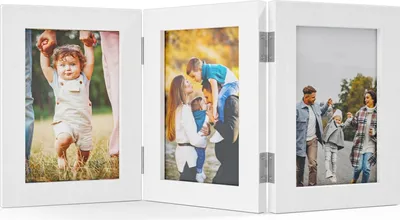 Produktbild von Faltbare Fotoliste für 3 Fotos - Dreifaches Holz-Collage-Rahmen (10 x 15 cm)