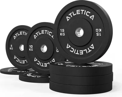 Produktbild von ATLETICA Bumper Plates Set | 90 kg bestehend aus 2 x 5 kg ∣ 2 x 10 kg ∣ 4 x 15 kg