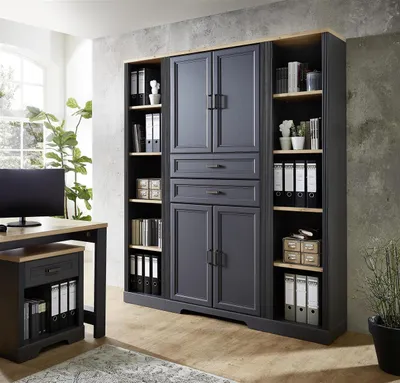 Produktbild von Regalwand Schrankwand Aktenschrank Bürowand Schrank Büromöbel Set "Jillana I"