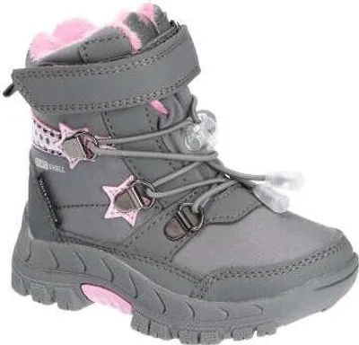 Produktbild von Kinder Winterstiefel Softshell wasserdicht warm gefüttert mit Klettverschluss rutschfest & leicht | American Club Hl6822 Grau 25