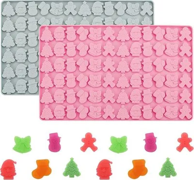 Image de Moules de Noël en silicone pour la pâtisserie maison - Moules à chocolat de Noël pour les pâtisseries de Noël - Moules à mousse aux motifs de Noël pour la maison