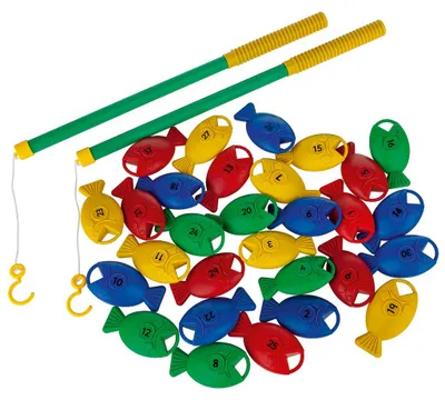 Produktbild von Angelspiel Set mit 30 Fischen und 2 Angeln für Kinder ab 3 Jahren