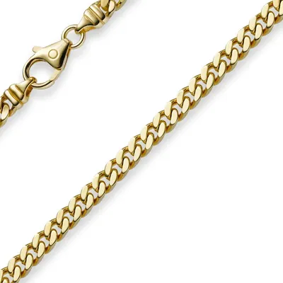 Produktbild von 4mm Panzerarmband Armband Armkette 750 Gold Gelbgold 19cm Uni Goldarmband