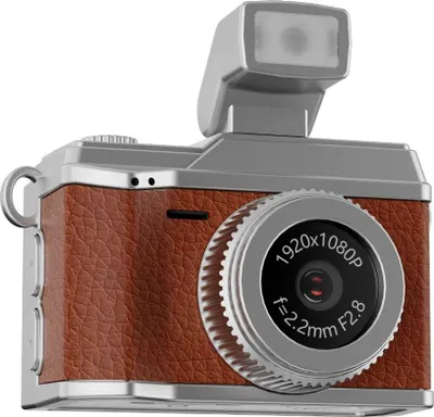 Obrázek produktu pro INF Mini Retro Kamera s Baterkou: 1080P HD Video, Vintage Styl, Přenosný Rekordér Hnědý
