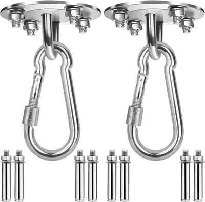 Immagine prodotto di SWANEW gancio da soffitto per sacco da boxe appeso a sedia gancio per impieghi gravosi fino a 450KG montaggio a soffitto in acciaio inox - 2 pezzi