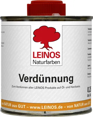Produktbild von LEINOS 200 Verdünnung 0,25 Liter | Zum Verdünnen aller öligen Produkte sowie zur Reinigung der Arbeitsgeräte. Auch als Fleckentferner geeignet.