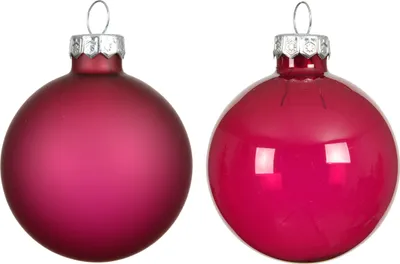 Produktbild von Weihnachtskugeln Glas 6cm x 6 Stück - Festlich Rosa transparent