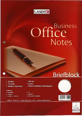 Produktbild von LANDRÉ Briefblock Office A4 50 Blatt 70 g/qm kariert