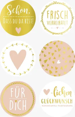 Produktbild von Sticker Schön, dass du da bist.. rund gold Packung mit 6 Stück