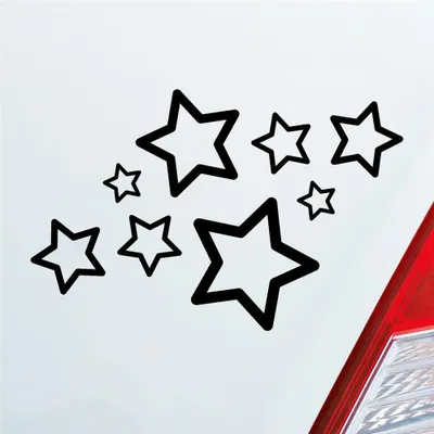 Produktbild von Auto Aufkleber Sterne Stars 15x10 cm Schwarz Glanz Sticker Heckscheibenaufkleber